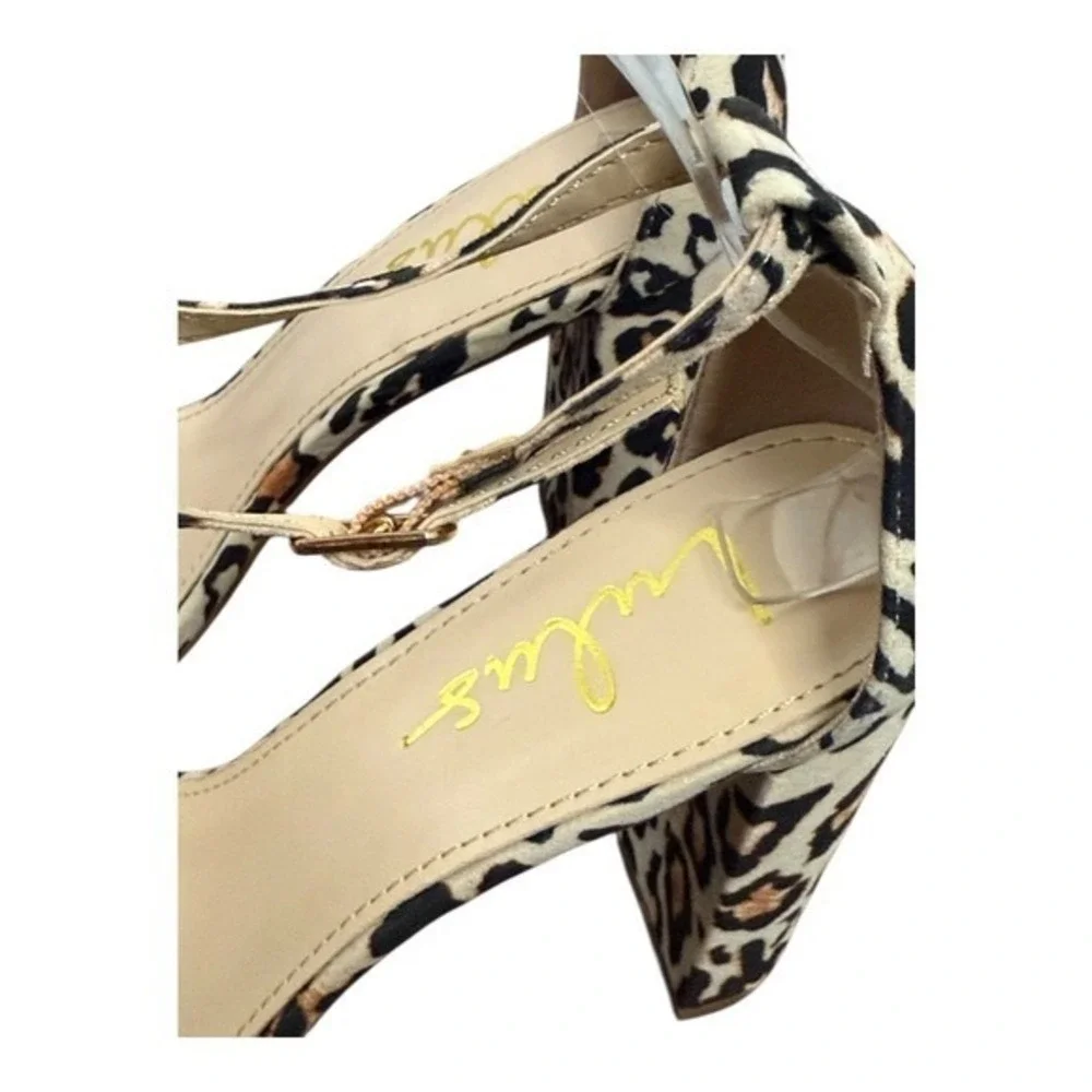 Lulus‎ Taylor Leopard Vegan Suede Block Heel Sandal 6 NIB